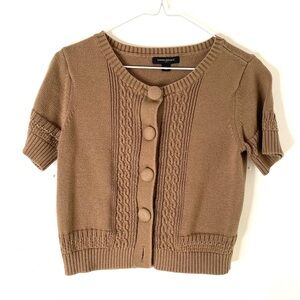 Banana Republic Brown Knit Short Sleeve Button Cardigan Sweater